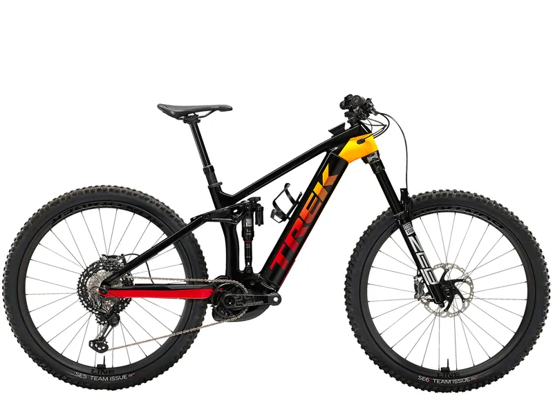 2022 Trek Rail 9.9 XTR Electric Mountain Bike Black and Marigold